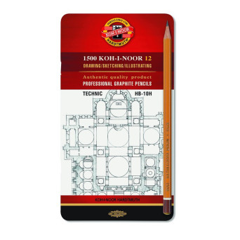 Set of 1500 Technic HB-10H graphite pencils - Koh-I-Noor - 12 pcs.