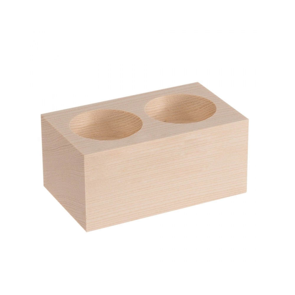 Wooden Candlestick for 2 Candles