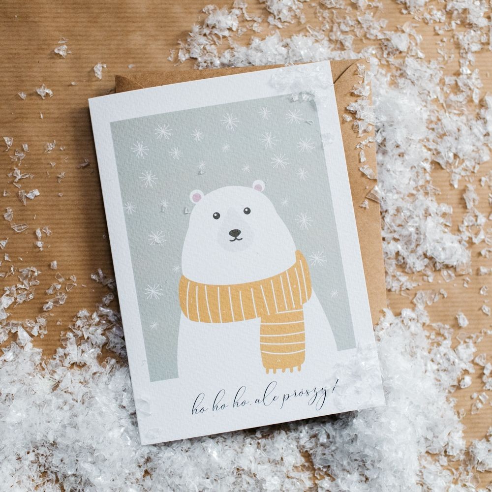 Greeting card - Cudowianki - Ale prószy, 12 x 17 cm