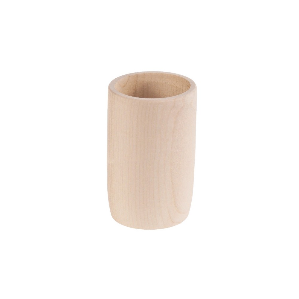 Container, box for pens - wooden, round, 9,5 x 6,2 cm