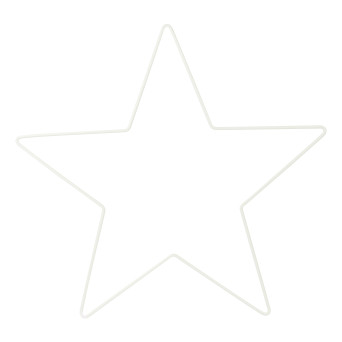 Metal star hoop, base for garlands, wreaths and dream catchers - white, 40 cm