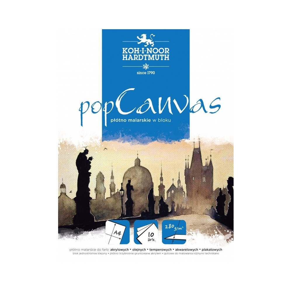 Płótno malarskie w bloku Pop Canvas A4 - Koh-I-Noor - 280g, 10 ark.