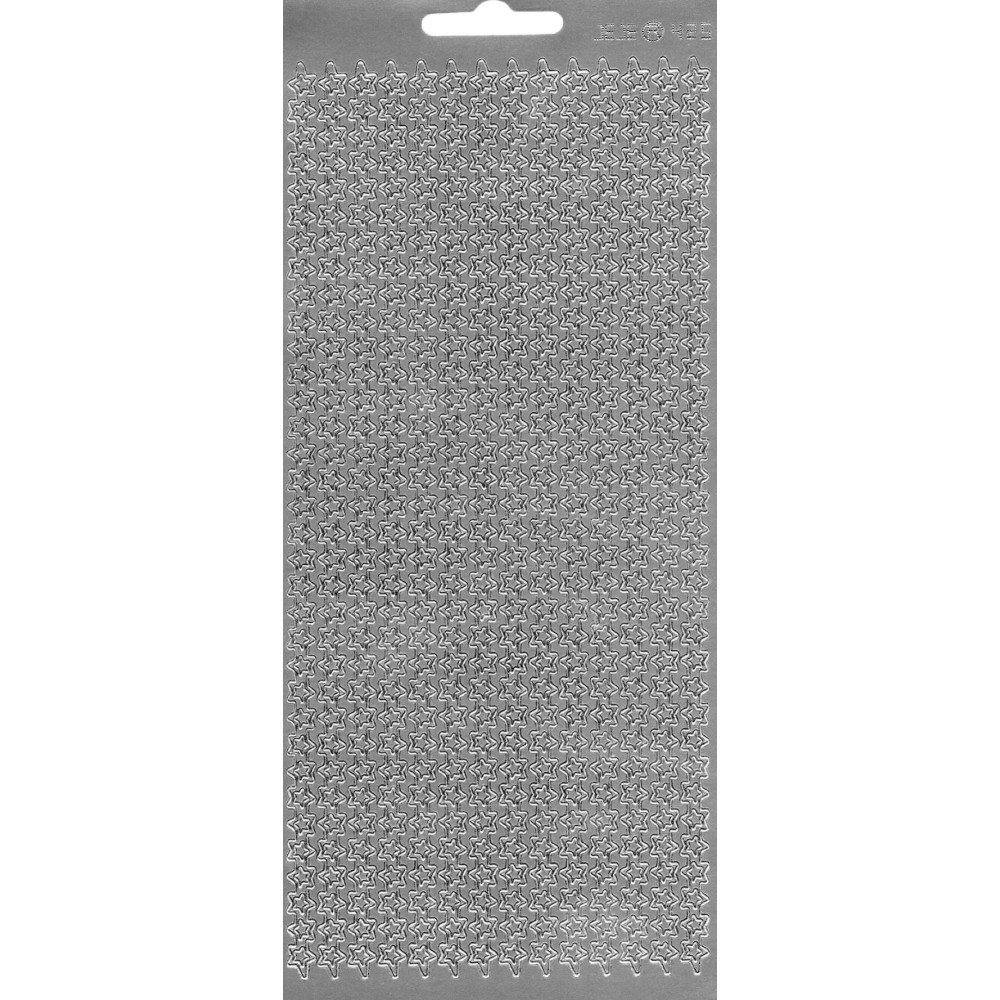Stickersy, naklejki ażurowe - Gwiazdki, szlaczek, srebrne