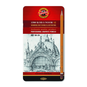 Zestaw ołówków 1500 Art 8B-2H - Koh-I-Noor - 12 szt.