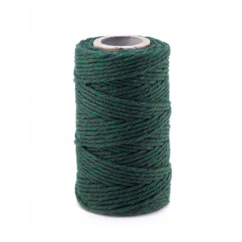 Cotton cord for macrames - dark green, 2 mm, 100 g, 70 m