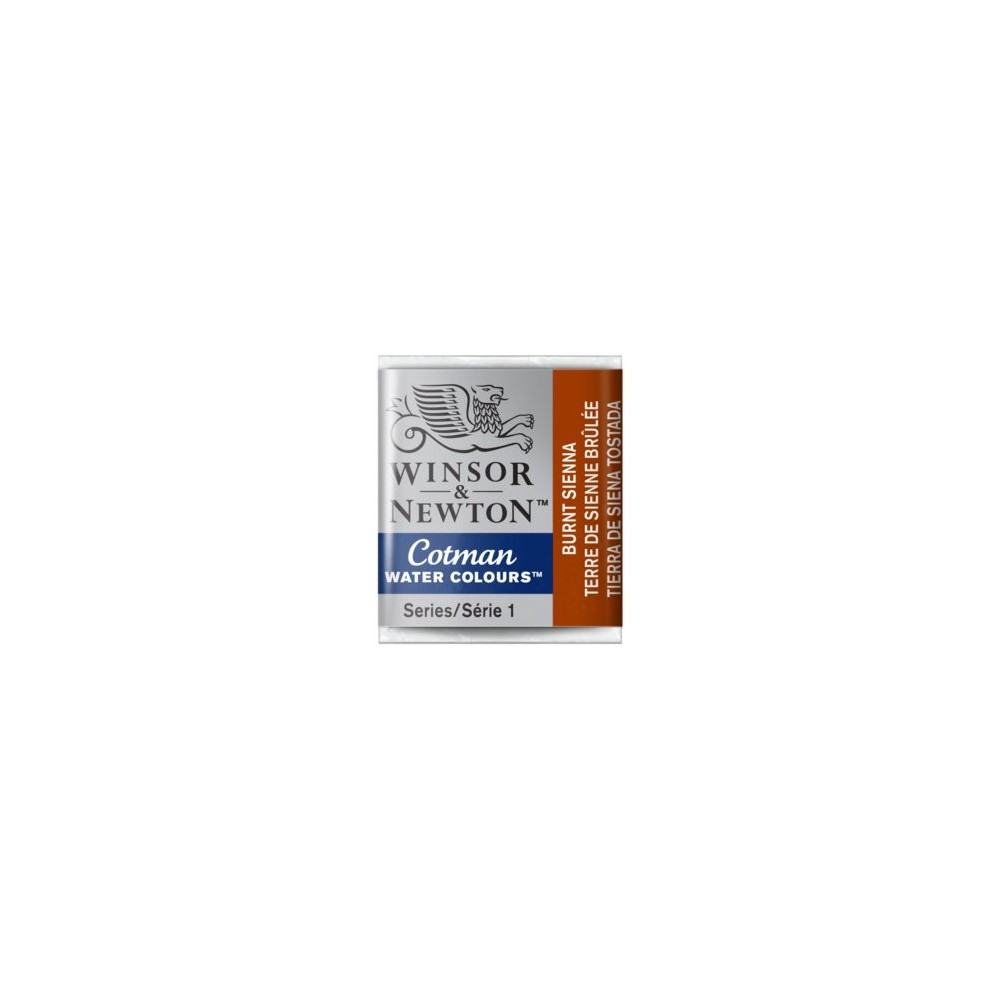 Cotman watercolor paint - Winsor & Newton - Burnt Sienna, half pan
