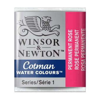 Cotman watercolor paint - Winsor & Newton - Permanent Rose, half pan