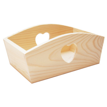 Wooden Container with Heart - Big