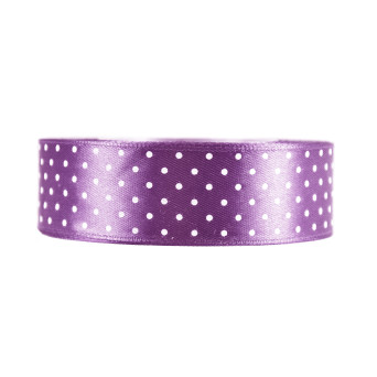 Polka Dot Ribbon - light violet, 25 mm x 22 m