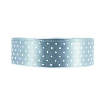 Polka Dot Ribbon - light blue, 25 mm x 22 m