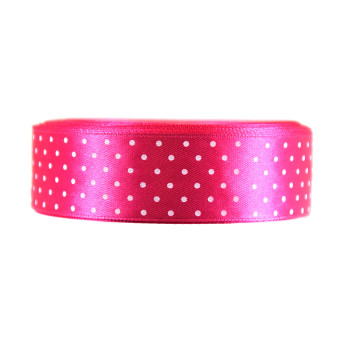 Polka Dot Ribbon - fuchsia, 25 mm x 22 m