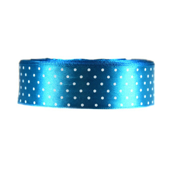Polka Dot Ribbon - blue, 25 mm x 22 m
