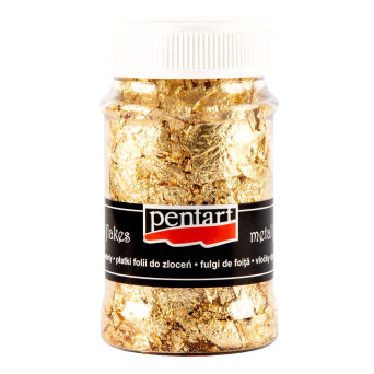 Decor foil in flakes - Pentart - gold, 100 ml