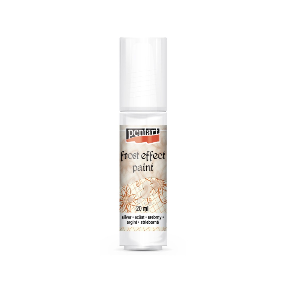 Farba do szkła efekt szronu - Pentart - biała, 20 ml