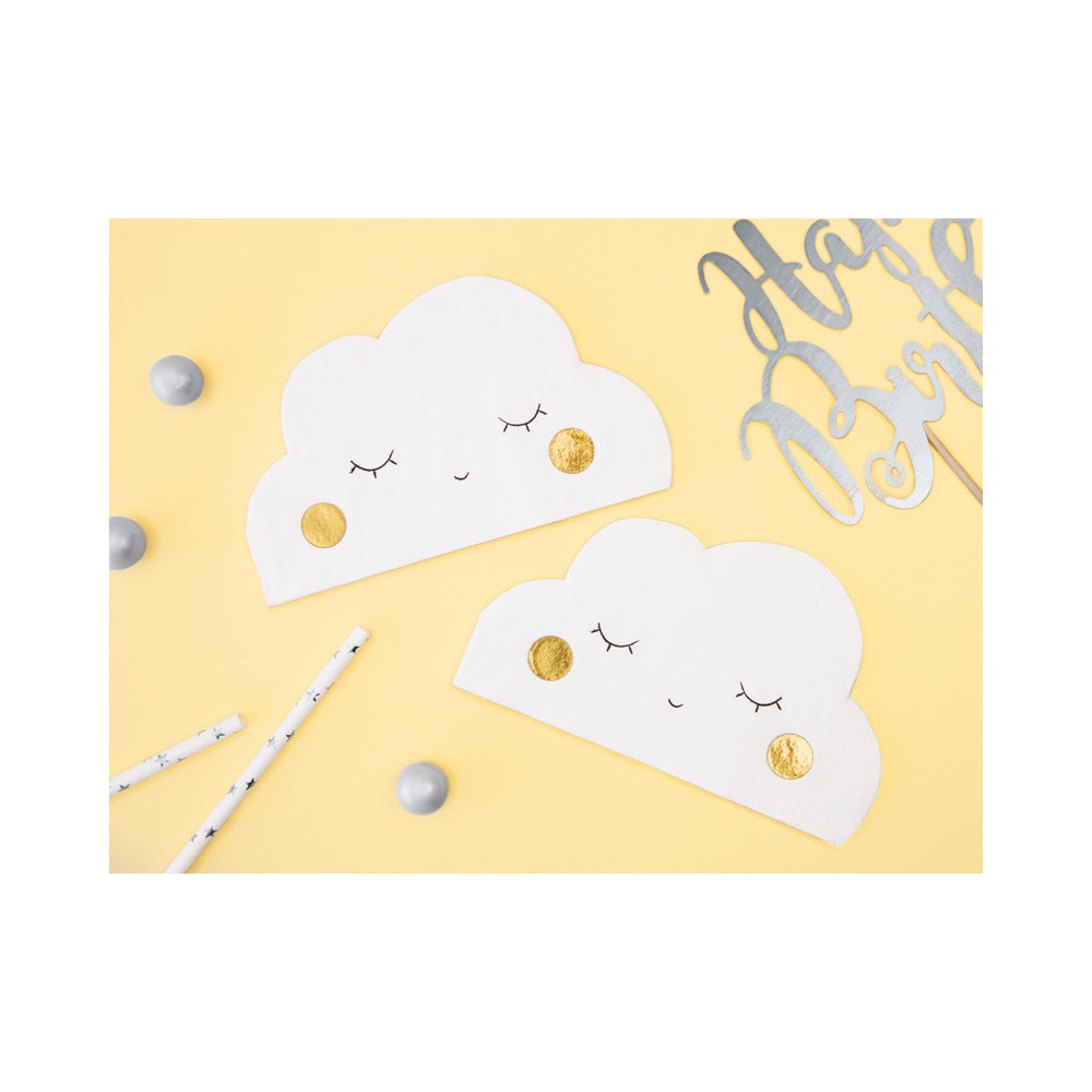Little Star napkins - stars, white, 20 pcs.