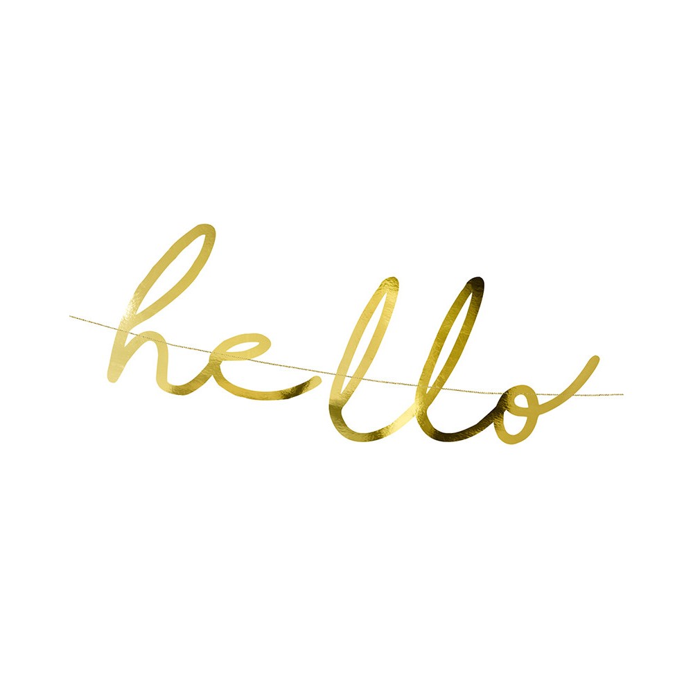 Banner Hello Baby - gold, 18 x 70 cm