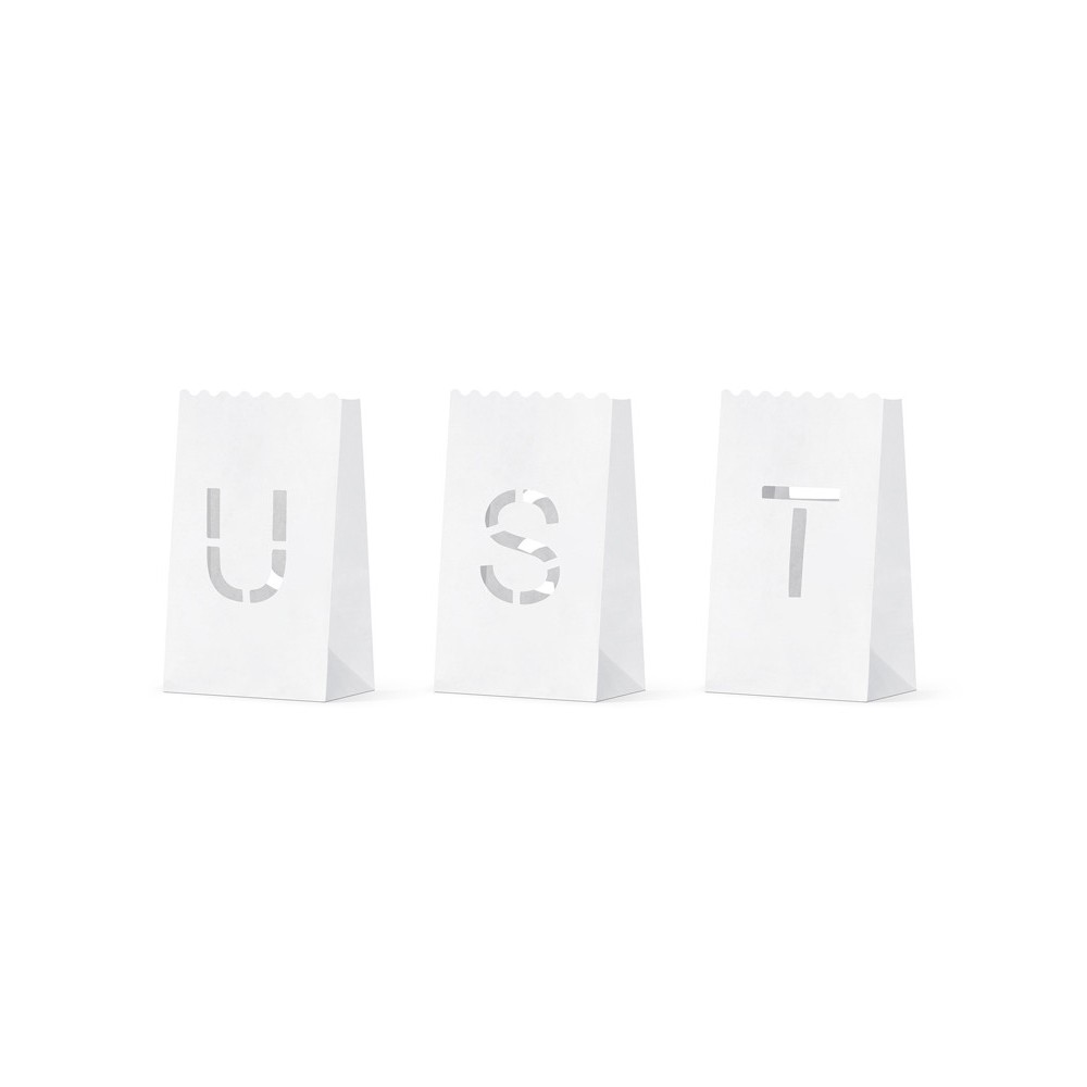 Paper lanterns, paper bags - white, 11 pcs.