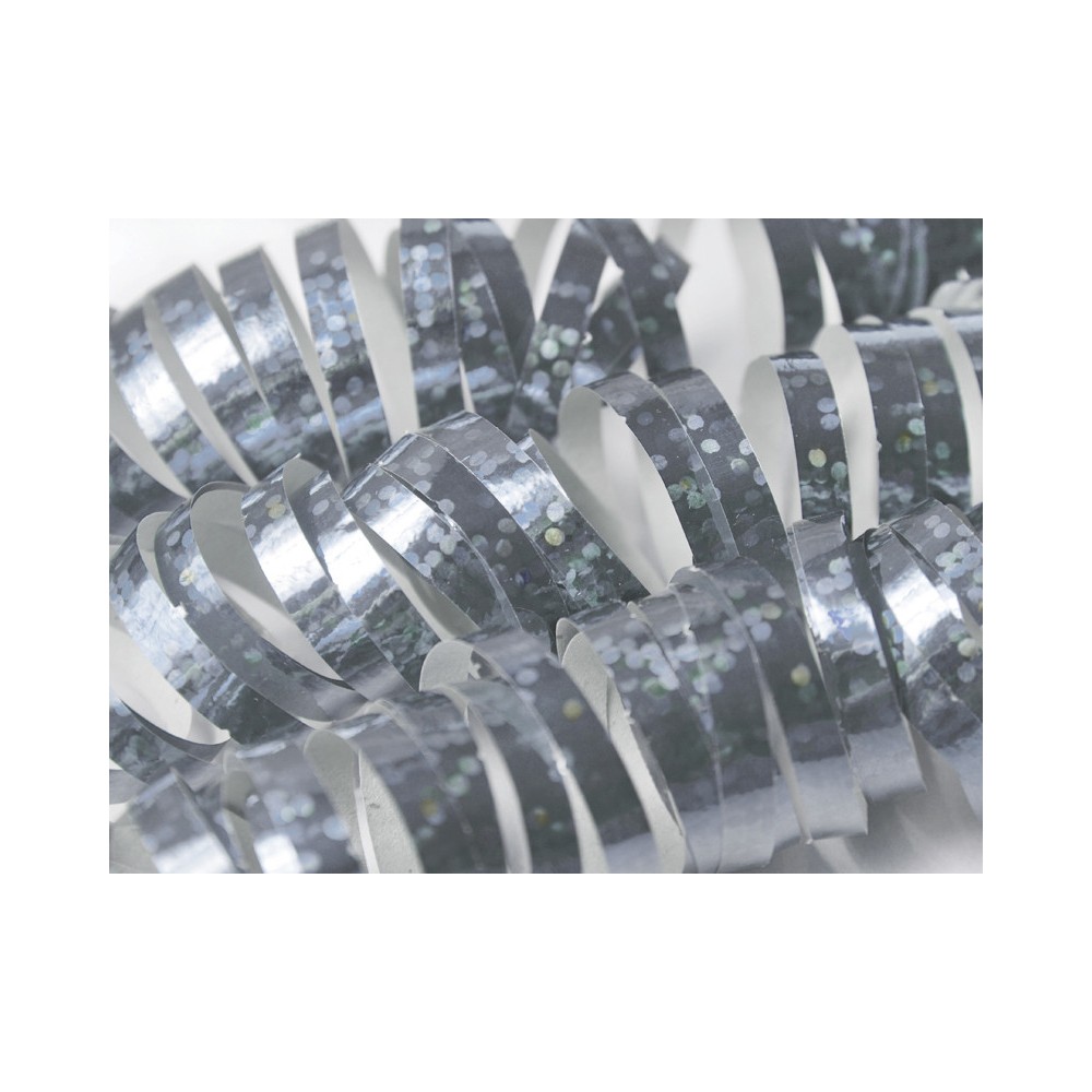Streamers - holographic silver, 3,8 m