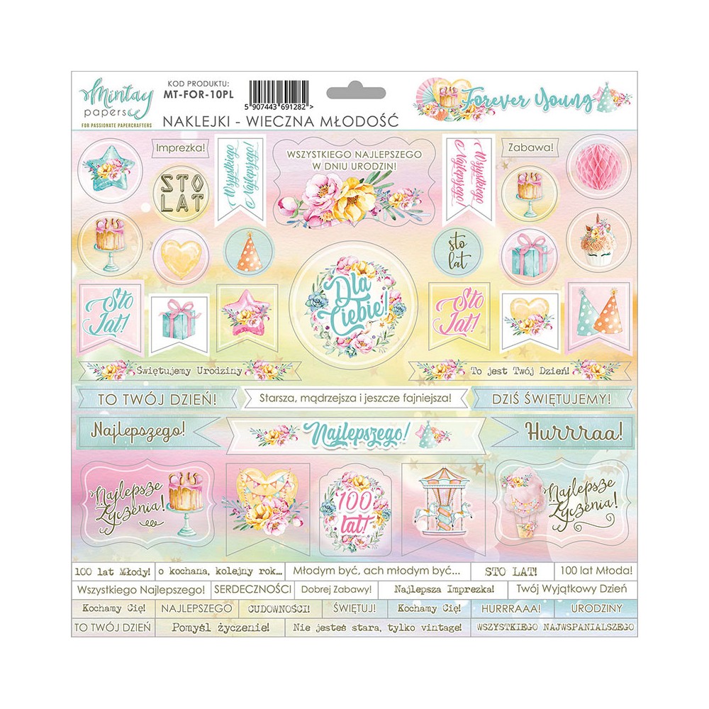 Cardboard stickers - Mintay - Forever Young, polish version
