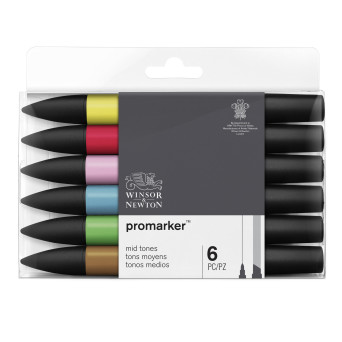 Promarker Mid Tones Set - Winsor & Newton - 6 pcs.