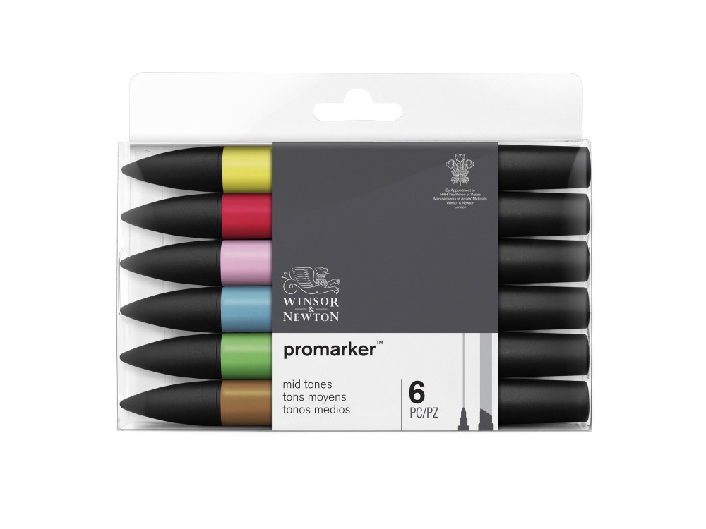 Zestaw Promarker - Winsor & Newton - Mid Tones, 6 szt.