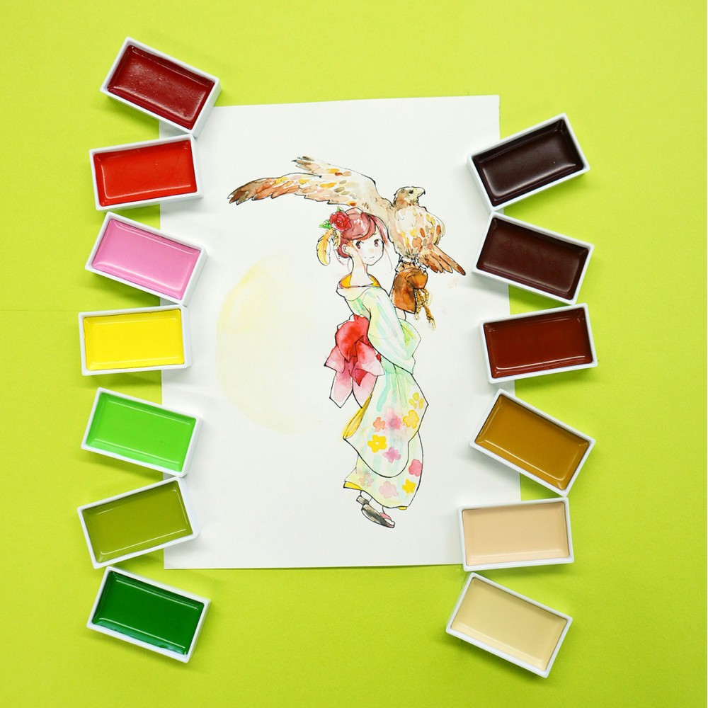 Watercolor set Gansai Tambi - Kuretake - 48 colors