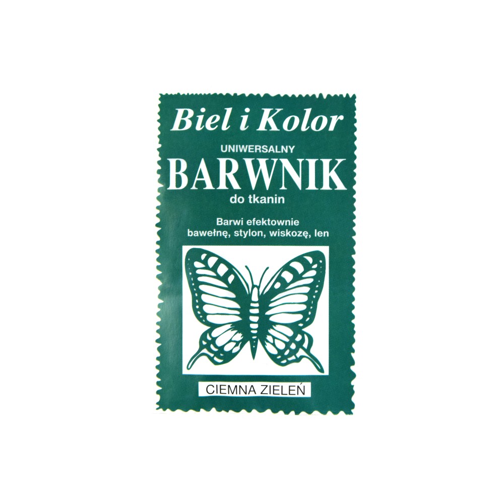 Barwnik do tkanin - Biel i kolor - ciemnozielony, 10 g