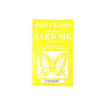 Barwnik do tkanin - Biel i kolor - cytrynowy, 10 g