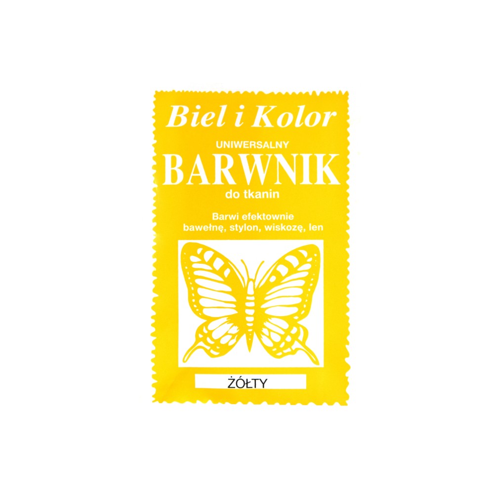Barwnik do tkanin - Biel i kolor - żółty, 10 g