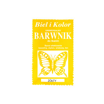 Barwnik do tkanin - Biel i kolor - żółty, 10 g