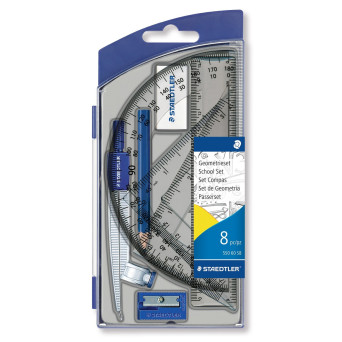 Geometric set in plastic case - Staedtler - 8 pcs.
