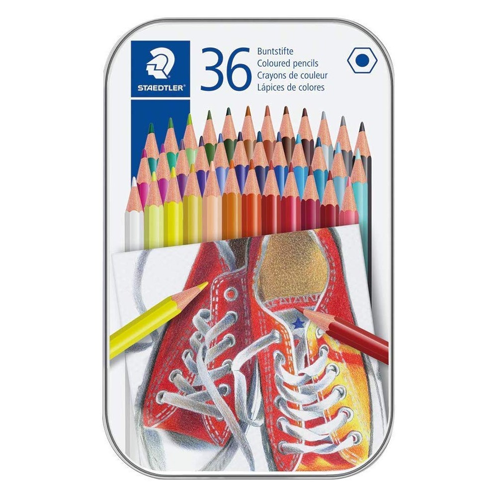 Colored pencils set in metal case - Staedtler - 36 colors