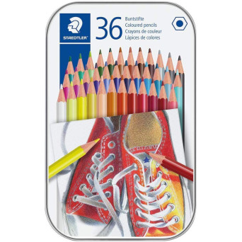 Zestaw kredek ołówkowych w metalowym etui - Staedtler - 36 kolorów