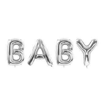 Balon foliowy Baby - srebrny, 86 x 262 cm