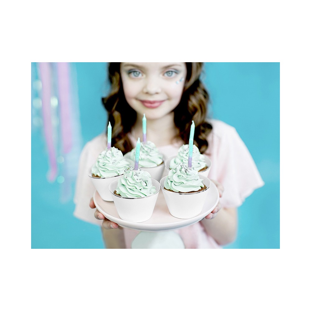 Birthday candles - glitter ombre, 20 pcs.