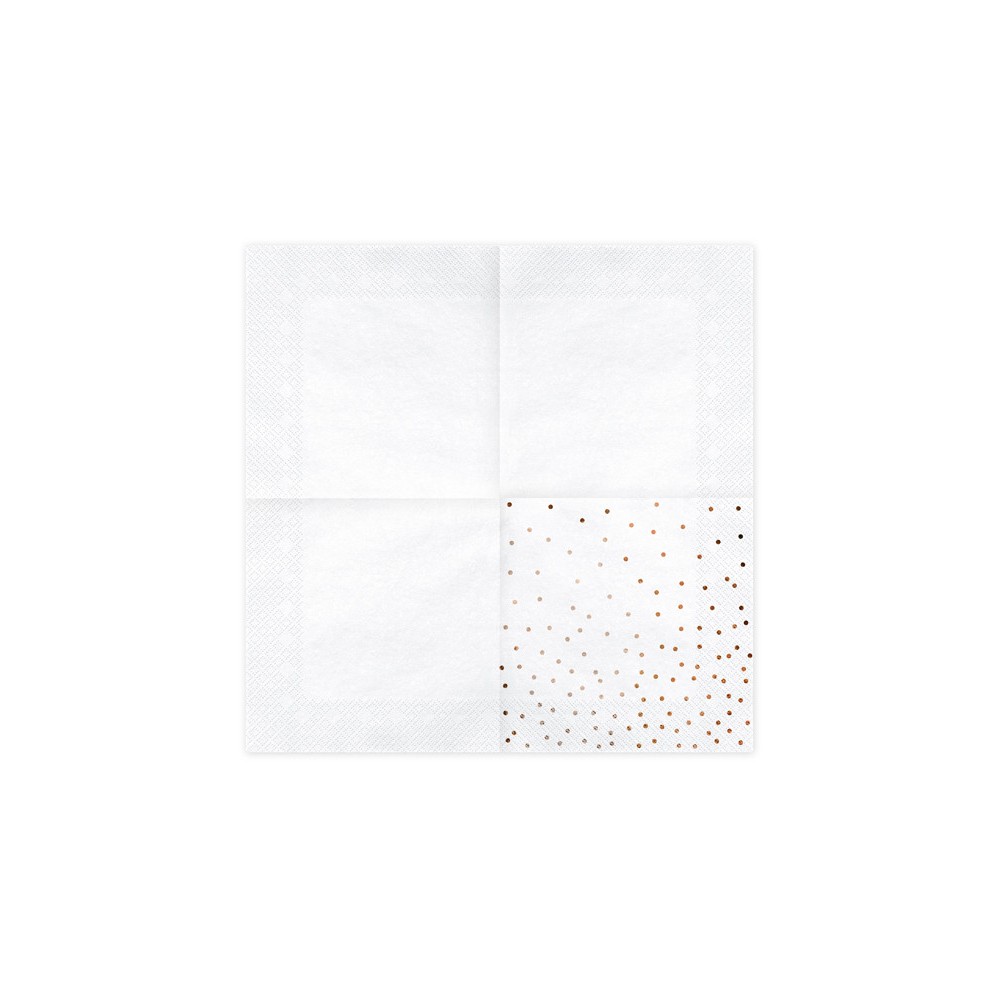 Dotted napkins - rose gold, 33 x 33 cm, 20 pcs.