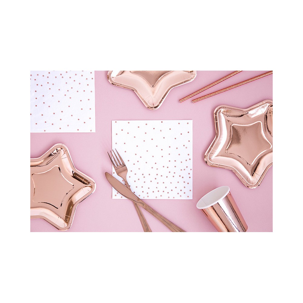 Dotted napkins - rose gold, 33 x 33 cm, 20 pcs.