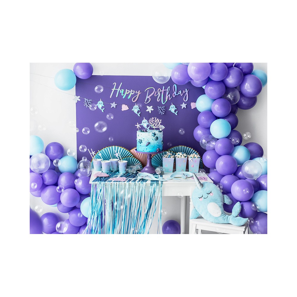 Foil balloon Narwal - blue, 53 x 87 cm