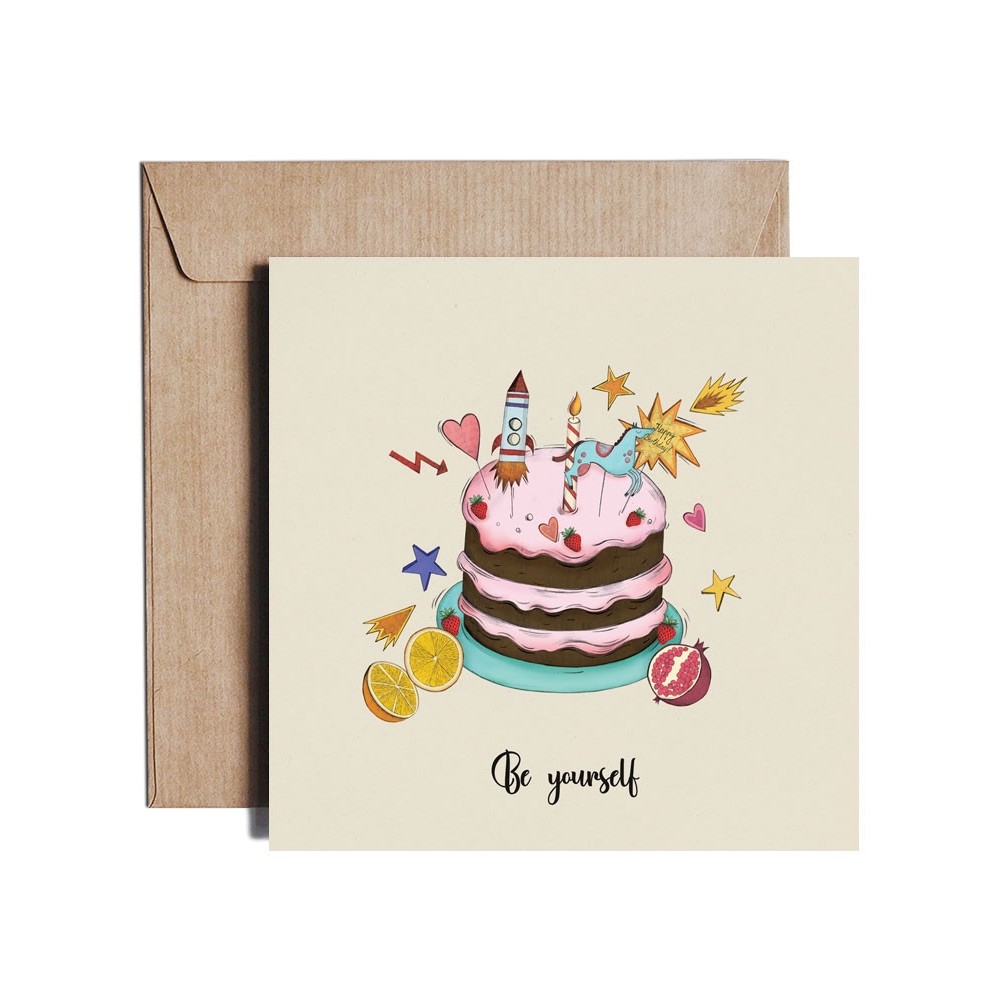 Greeting card - Pieskot - Be Yourself, 14,5 x 14,5 cm