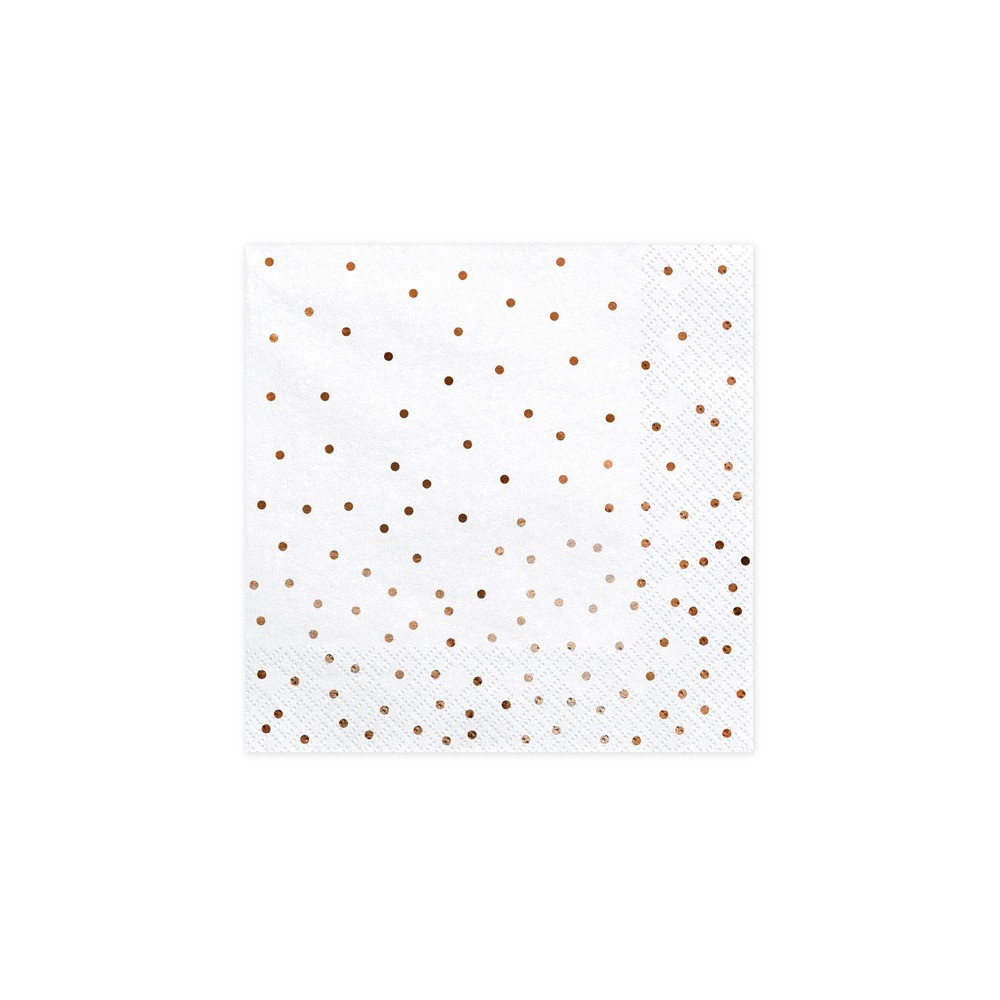 Dotted napkins - rose gold, 33 x 33 cm, 20 pcs.
