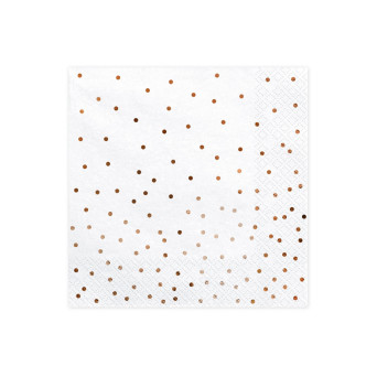 Dotted napkins - rose gold, 33 x 33 cm, 20 pcs.