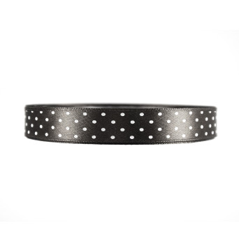 Polka Dot Ribbon - black, 12 mm x 22 m