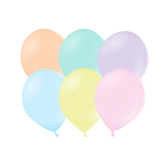 Strong balloons - pastel colors, 23 cm, 50 pcs.
