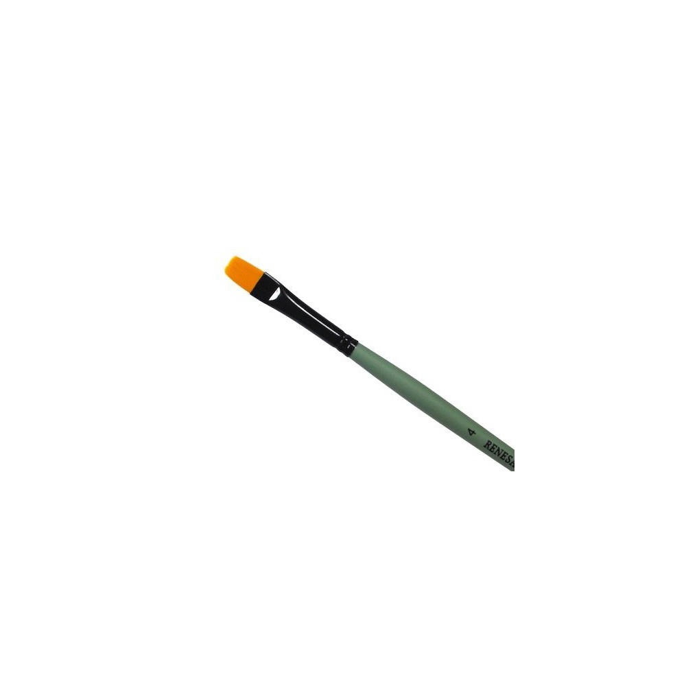 Flat, synthetic, 1006F series brush - Renesans - short handle, no. 4