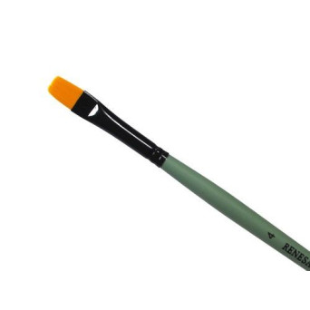 Flat, synthetic, 1006F series brush - Renesans - short handle, no. 4