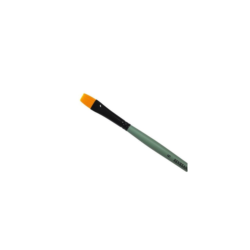 Flat, synthetic, 1006F series brush - Renesans - short handle, no. 6