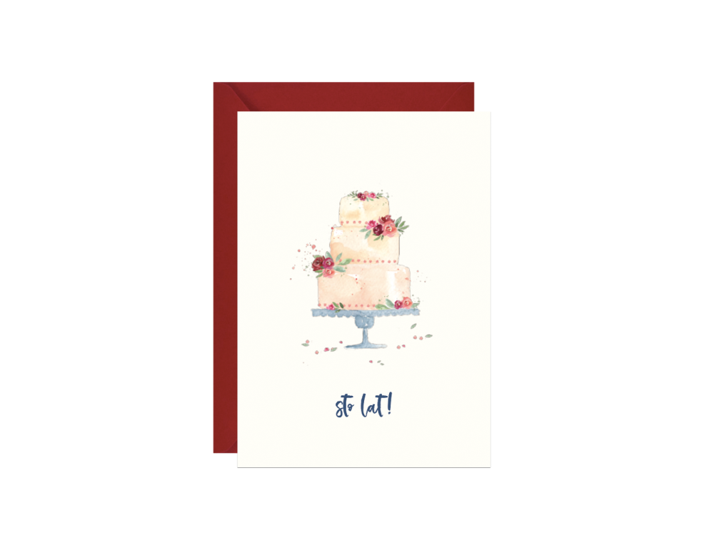 Kartka okolicznościowa - Paperwords - Tort, 10,5 x 14,8 cm