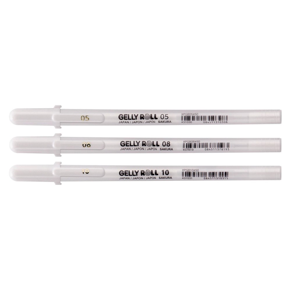 Gelly Roll Bright White Gel pen set - Sakura - white, 3 pcs.