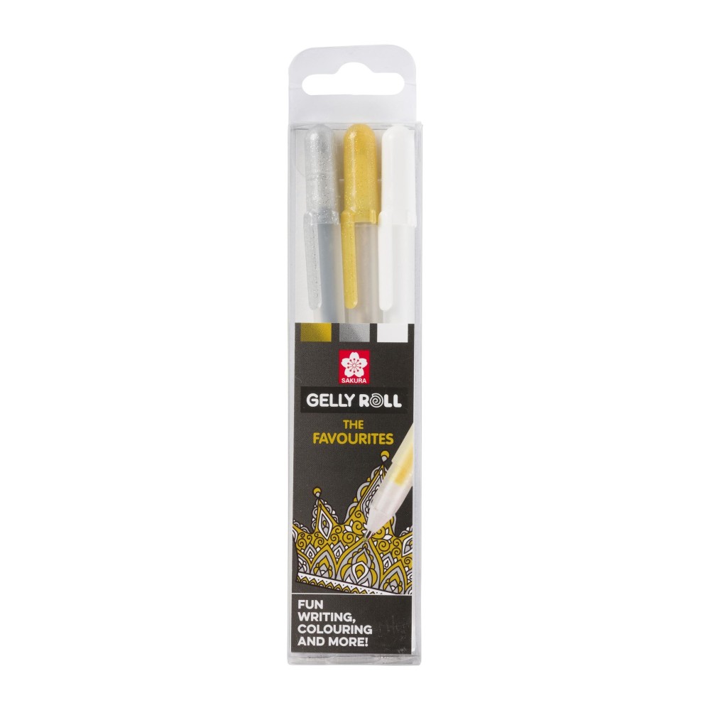 Zestaw długopisów żelowych Gelly Roll - Sakura - metaliczne, 3 szt.