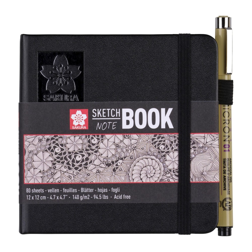 Sketch, note book - Sakura - cream white, 12 x 12 cm